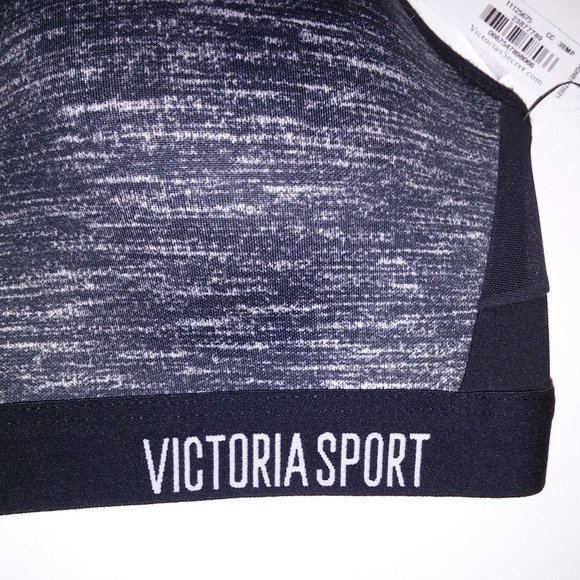 Victoria Secret Sports Bra 30C Black Gray Marl Incredible Lightweight Max Racerb - Picture 3 of 5